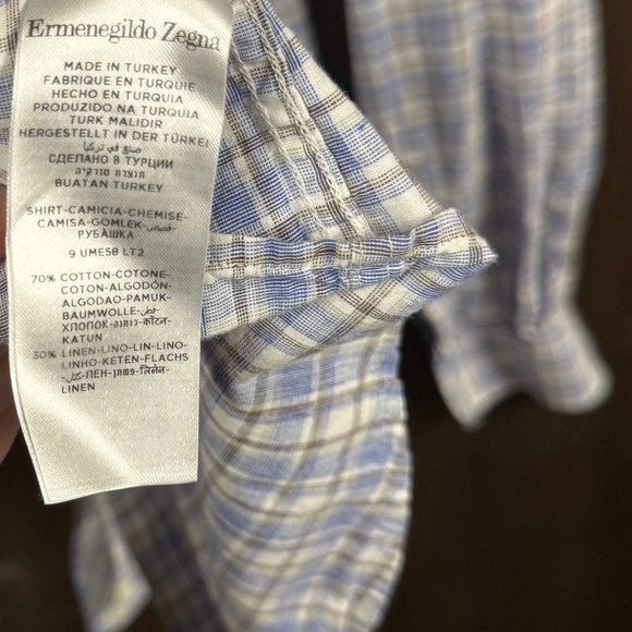 Ermenegildo Zegna Plaid Button-Down Shirt | Size L | Excellent - Picture 8 of 10